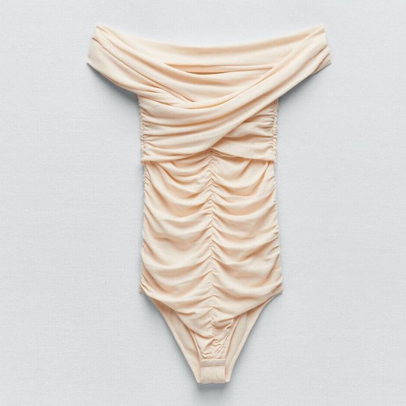 BLOGGER'S FAVE! Zara Draped Knit Bodysuit Sz Small, Medium, Large NWT - Picture 10 of 13